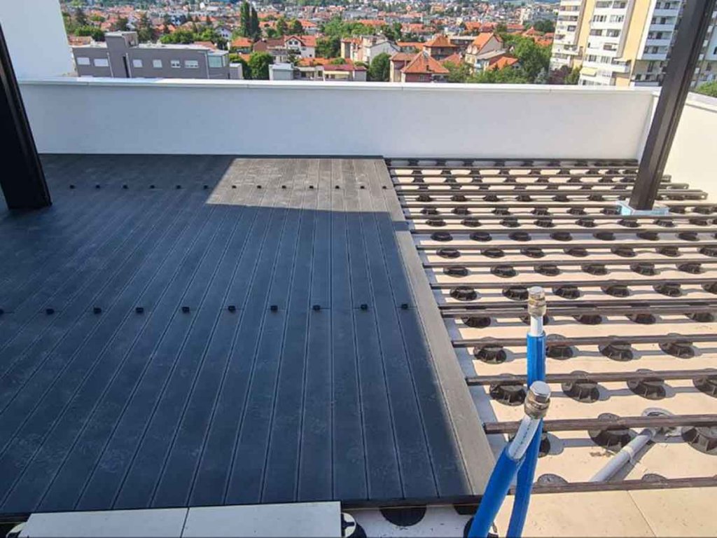 WPC Decking Solid Anthracite - montaza na hidroizolaciju - Buzanova Zagreb 3