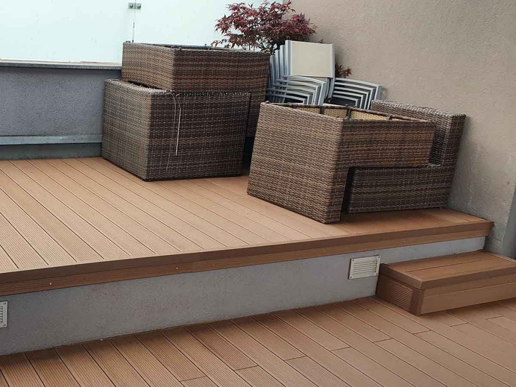 WPC Decking Standard Dark Brown - terasa stambena zgrada Zagreb
